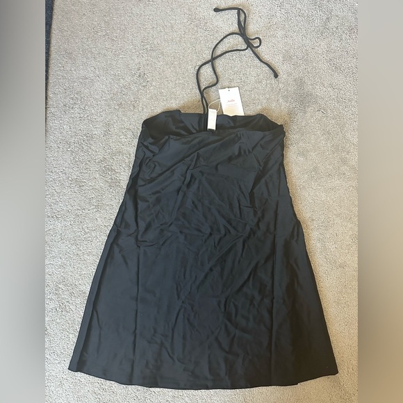 Andie Swim The Waikiki Dress in Black Sustainable Swim Halter Dress - Picture 6 of 6